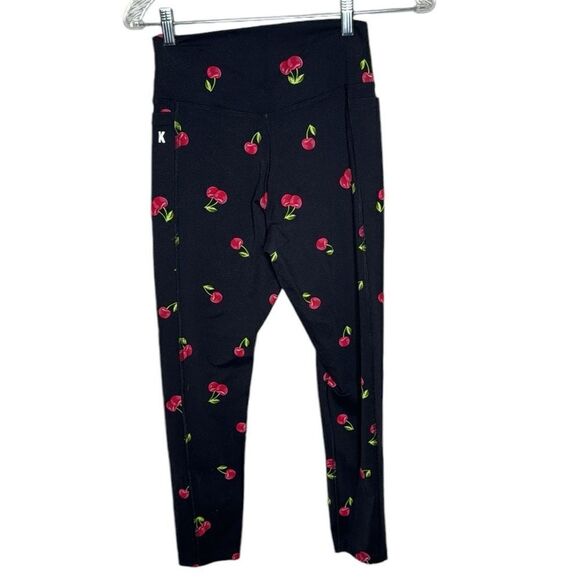 Victoria Secret Pink Ultimate Cherry Print Side Pocket Leggings. Size Small. - Picture 6 of 7